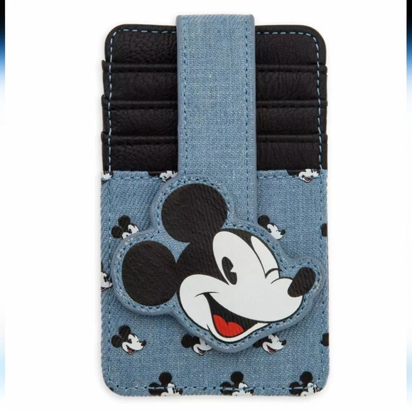 NWT Disney Mickey Mouse Denim Card Wallet - Picture 1 of 8